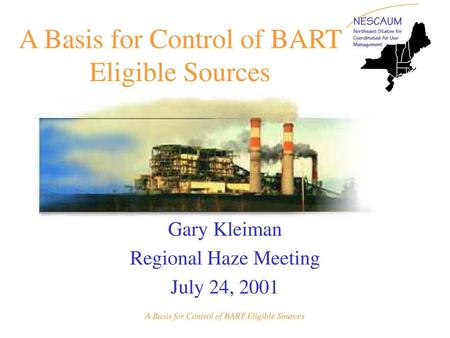 A Basis for Control of BART Eligible Sources