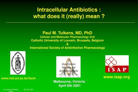 Intracellular Antibiotics : what does it (really) mean ?