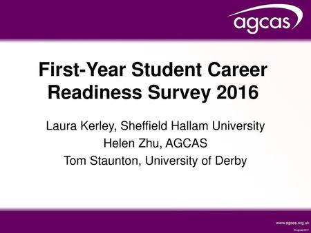First-Year Student Career Readiness Survey 2016