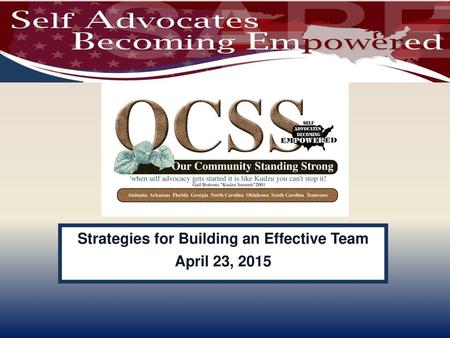 Strategies for Building an Effective Team April 23, 2015