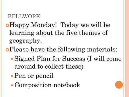 Please have the following materials: