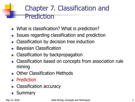 Chapter 7. Classification and Prediction