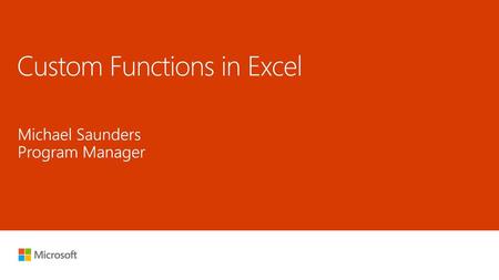 Custom Functions in Excel