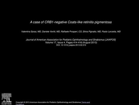 A case of CRB1-negative Coats-like retinitis pigmentosa