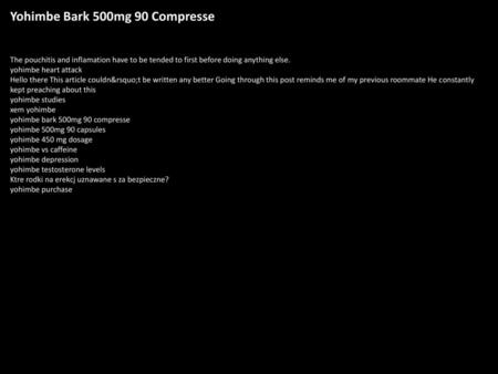 Yohimbe Bark 500mg 90 Compresse