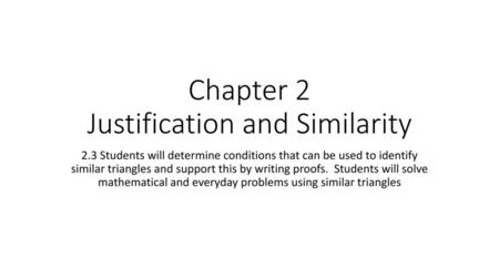 Chapter 2 Justification and Similarity