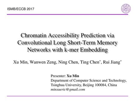 IEEE BIBM 2016 Xu Min, Wanwen Zeng, Ning Chen, Ting Chen*, Rui Jiang*