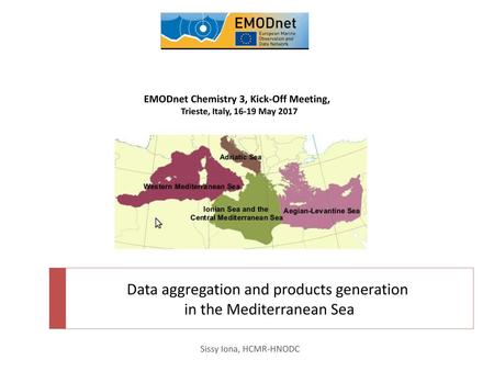 Data aggregation and products generation in the Mediterranean Sea