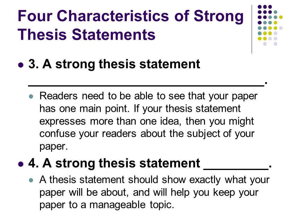 how to write strong thesis statement