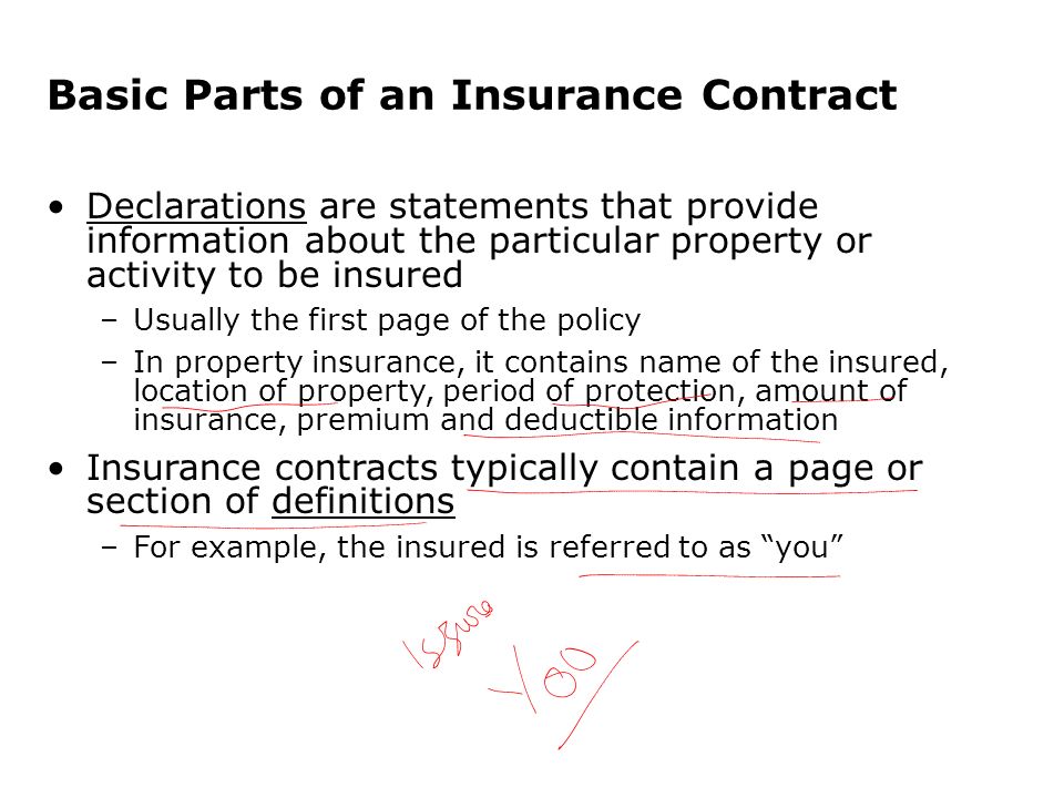 Analysis of Insurance Contracts - ppt video online download