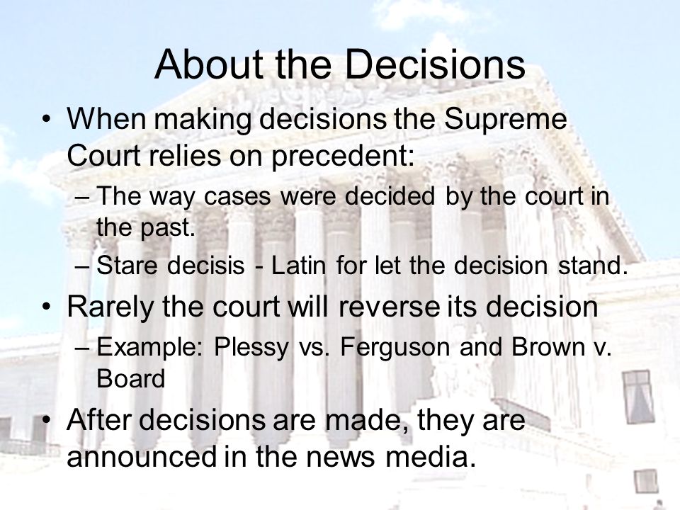 Let The Decision Stand Latin 6