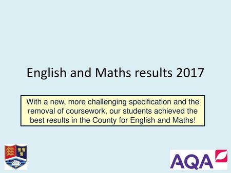 English and Maths results 2017