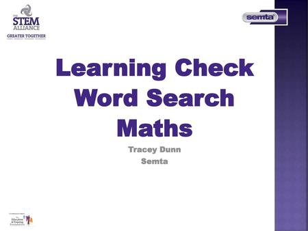 Learning Check Word Search Maths