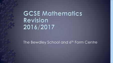 GCSE Mathematics Revision 2016/2017