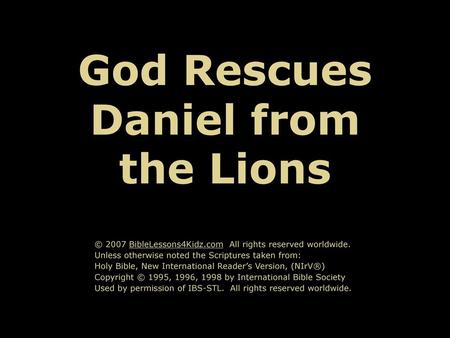 God Rescues Daniel from the Lions