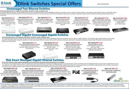 Dlink Switches Special Offers