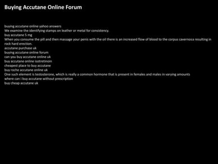 Buying Accutane Online Forum