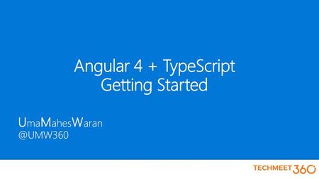 Angular 4 + TypeScript Getting Started