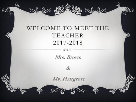 Welcome to Meet the Teacher