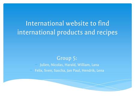 International website to find international products and recipes