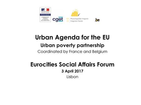 Urban poverty partnership Eurocities Social Affairs Forum