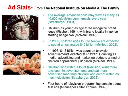 Ad Stats- From The National Institute on Media & The Family