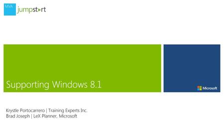 Supporting Windows 8.1 Krystle Portocarrero | Training Experts Inc.