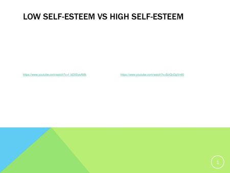 Low self-esteem vs High self-esteem