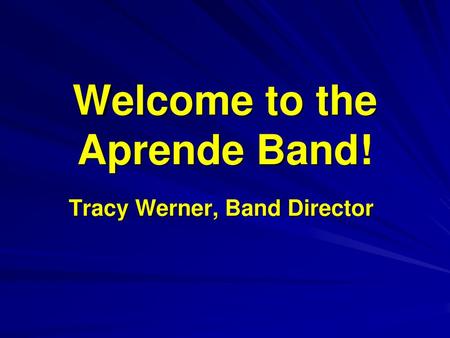 Welcome to the Aprende Band!