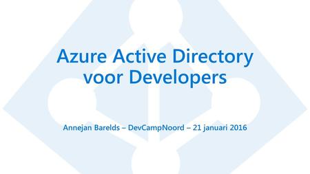 Azure Active Directory voor Developers