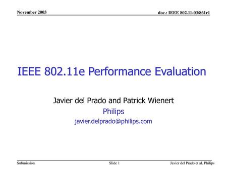 IEEE e Performance Evaluation