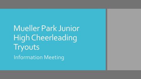 Mueller Park Junior High Cheerleading Tryouts