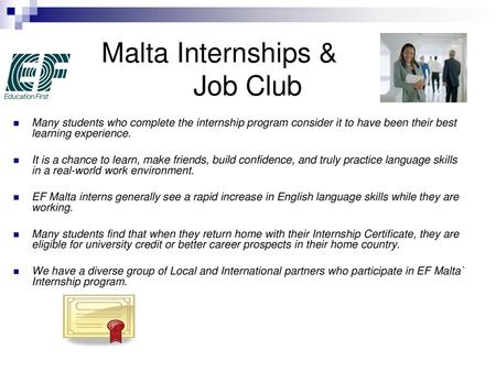 Malta Internships & Job Club