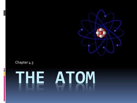 Chapter 4.3 The Atom.