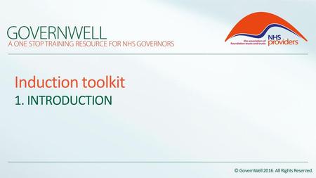 Induction toolkit 1. introduction Welcome the group.