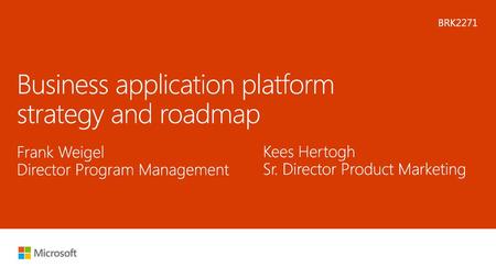 Business application platform strategy and roadmap
