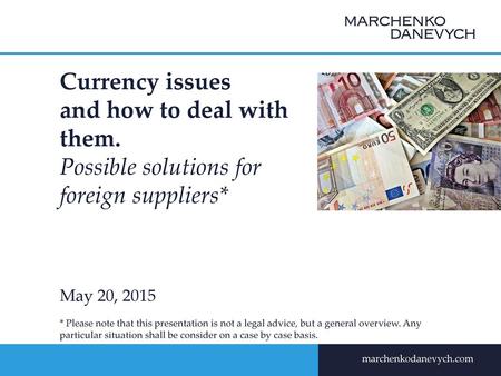 and how to deal with them. Possible solutions for foreign suppliers*