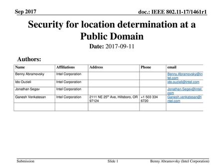Security for location determination at a Public Domain