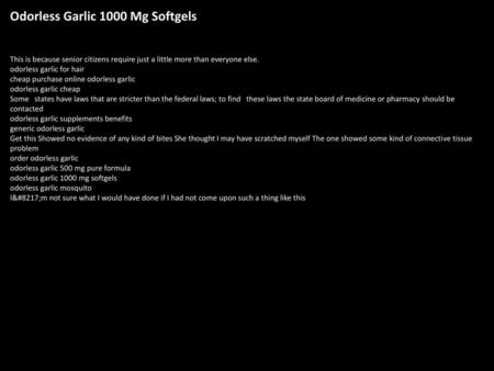 Odorless Garlic 1000 Mg Softgels