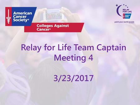 Relay for Life Team Captain Meeting 4