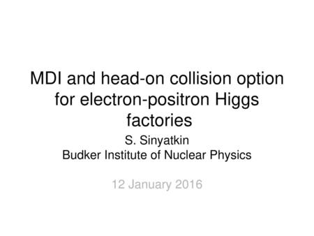 MDI and head-on collision option for electron-positron Higgs factories