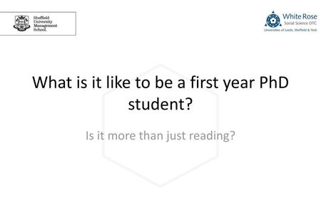 What is it like to be a first year PhD student?