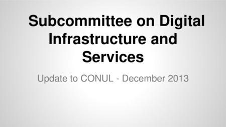 Subcommittee on Digital Infrastructure and Services