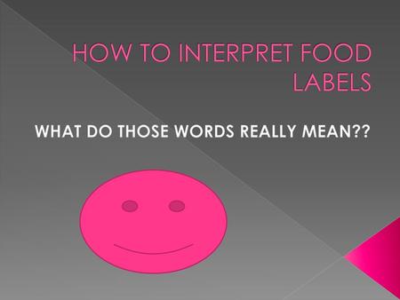 HOW TO INTERPRET FOOD LABELS