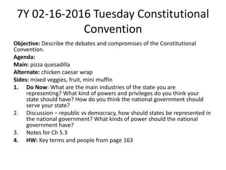 7Y Tuesday Constitutional Convention