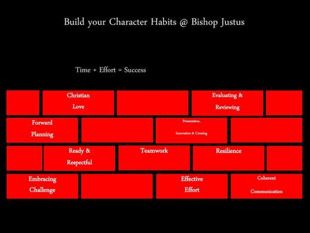 Build your Character Bishop Justus