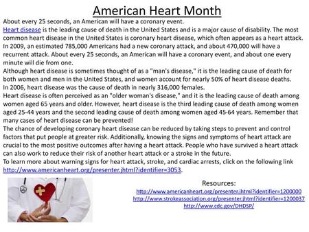 American Heart Month Resources: