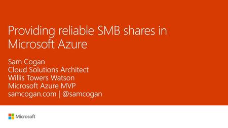 Providing reliable SMB shares in Microsoft Azure