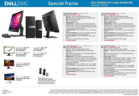 Special Promo DELL BUSINESS PCS AND MONITORS Retail File