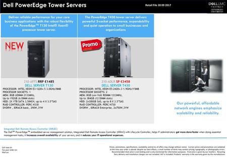 NEW Dell PowerEdge Tower Servers Dell PowerEdge Tower Servers